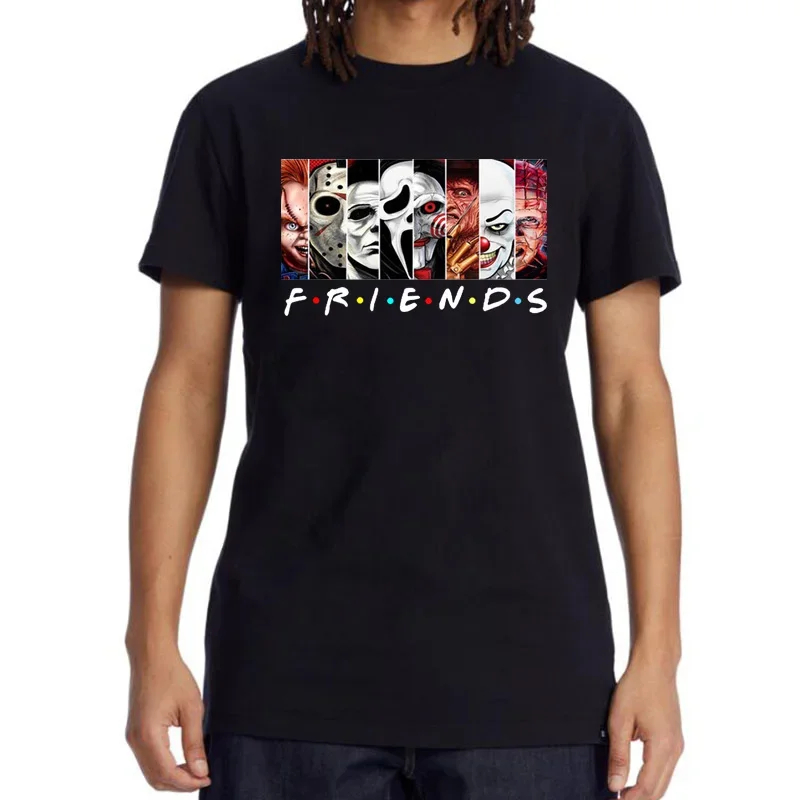 

XIN YI 'S High Quality T- 100% Cotton T- Funny Friends Print T Loose Summer Cool O-Neck Men T-Shirt Tops