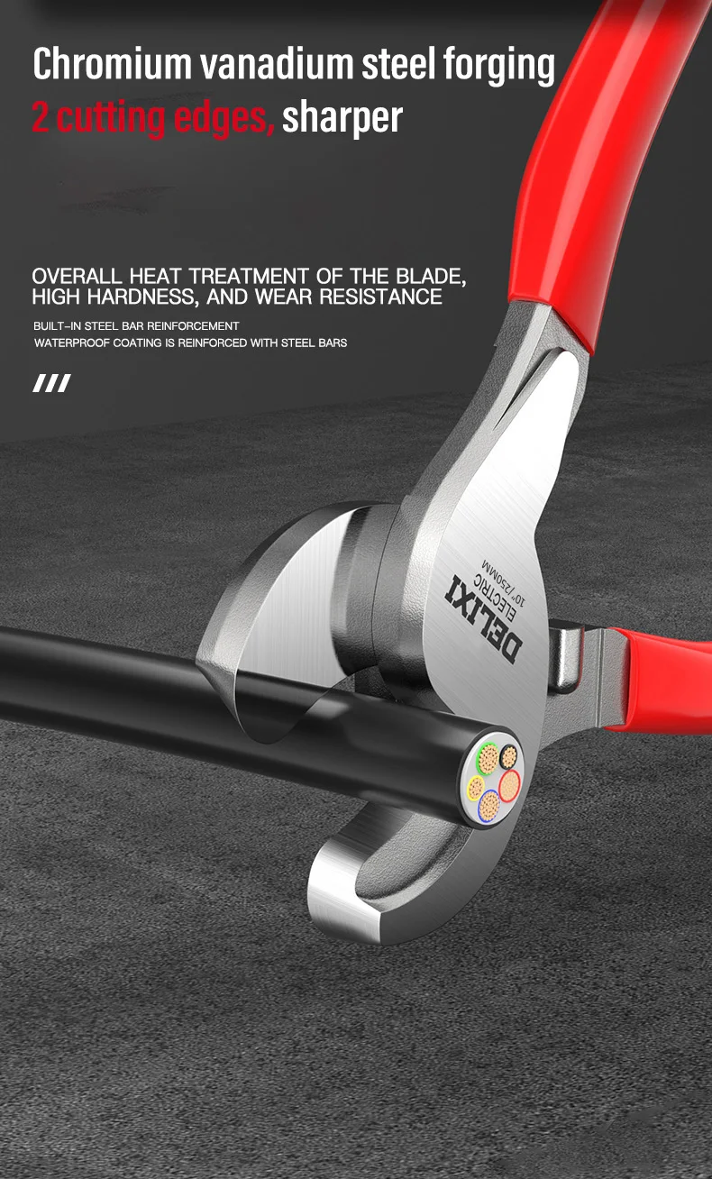 Description Picture 5 of itemDELIXI ELECTRIC Cable Cutter ,Wire Stripper Pliers,Chromium Vanadium Steel Forging,Used to Sharp Cutting Cables and Strip Wires