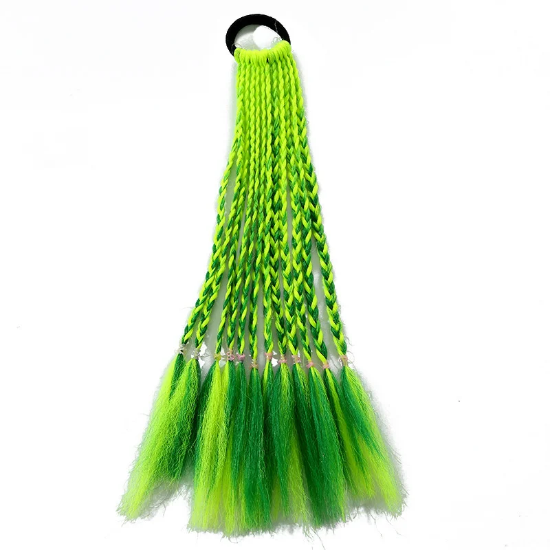 1 PC Neue Mädchen Schmutzige Zöpfe Bunte Twist Tie Perücken Pferdeschwanz Stirnbänder Gummibänder Kinder Haar Zubehör Prinzessin Kopfbedeckungen – Detail 3