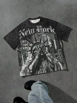 The 2026 summer new men's T-shirt features a casual fashionable comfortable soft and breathable 3D pattern print