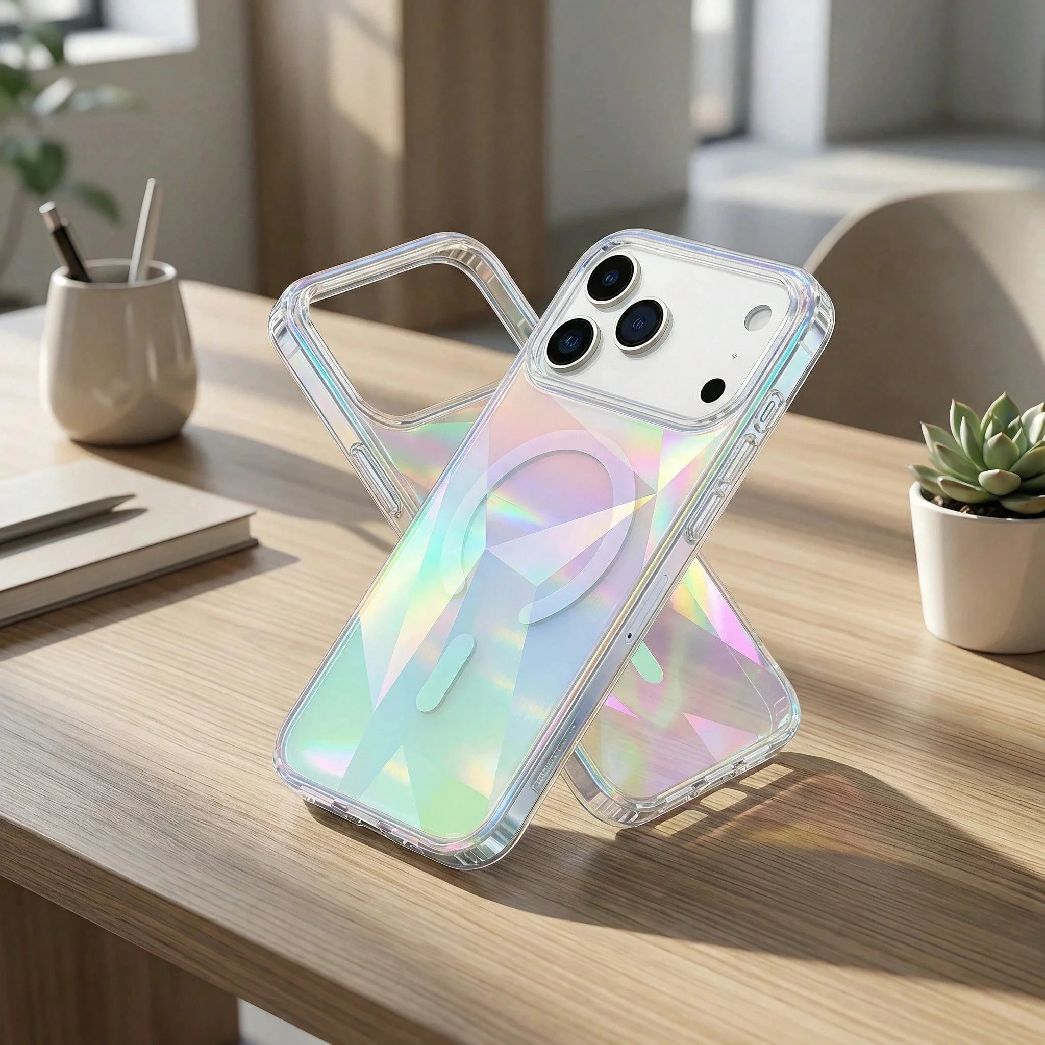 Colorful Diamond Magnetic Phone Case - Waterproof Anti-Fall Protective Cover