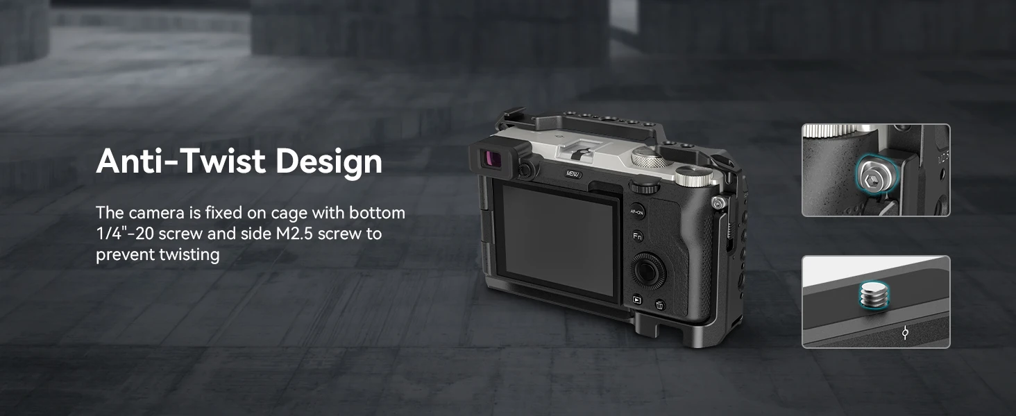for Sony A7C Camera Cage for Sony Alpha 7C with Cold Shoe Quick Release Plate fo