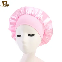 Luxurious Silk Shower and Night Caps for Women - Hair Care Bonnet for Salon and Home Use (Pink)