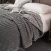 Fashionable wide body solid color striped blanket flannel blanket cover blanket 1
