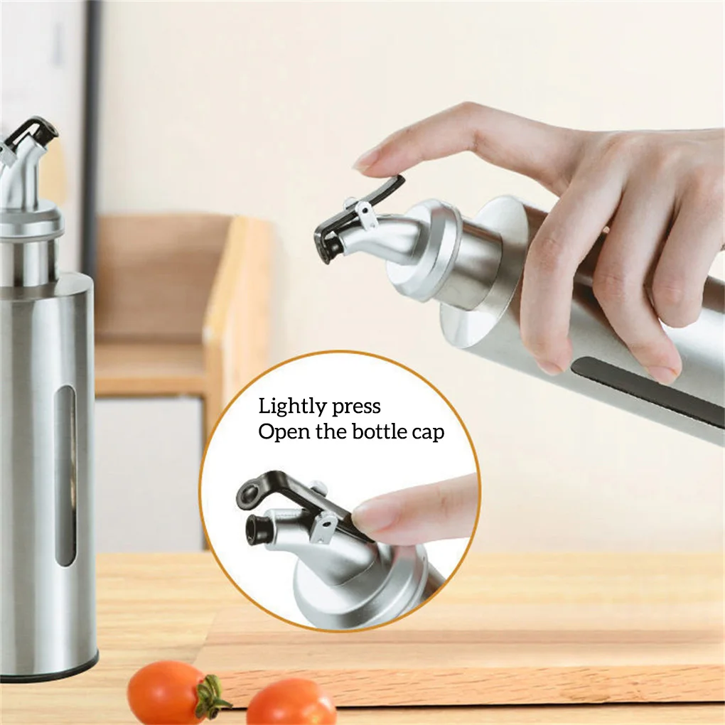 Oil Container Food Storage Container Sauce Squeeze Bottles Portable Oil Bottle Leak-proof Vinegar Sauce Holder Dispenser 290ml