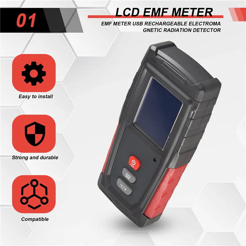 B62B-EMF 미터 USB 충전식, 가전제품용 전자기장 및 온도 정확도를 위한 방사선 검출기