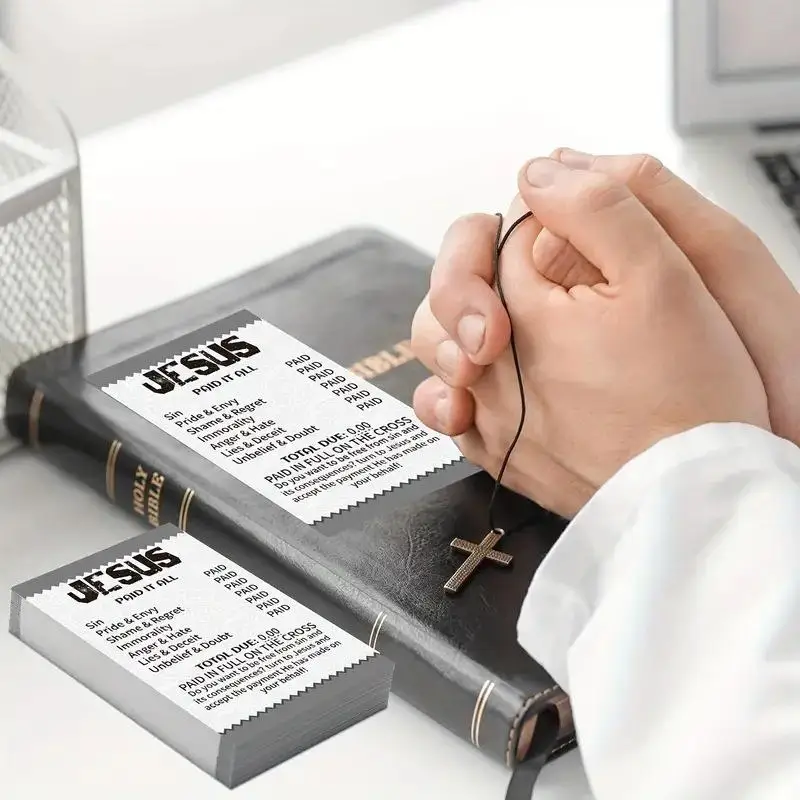 Pocket Little Jesus Bible Christian Tracts Non-Fade Bible Christian Flyer Small Prayer Postcard For Men Women Teens Prayer Gifts