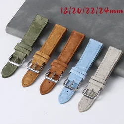 Soft Suede Leather Watch Band 18mm 20mm 22mm 24mm for Omega Bracelet Cowhide Watch Strap for Seiko Wristband Quick Release Belt
