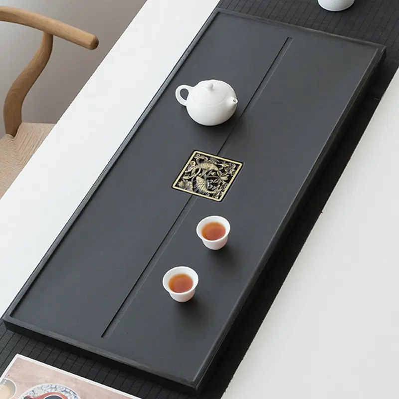 

Marble Serving Trays Decorative Luxury Black Storage Stone Tray Bamboo Tea Vintage Plateau Decoratif Office Accessories MZY