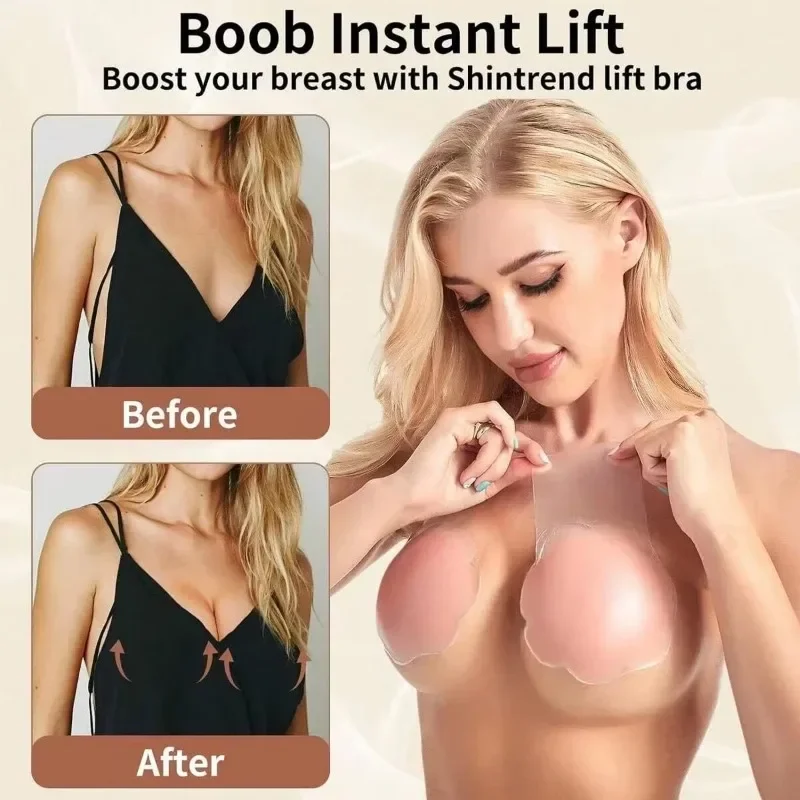 4PCS Women Lift Up Invisible Reusable Self Adhesive Silicone Breast Lift Tape Nipple Cover Chest Paste Push Up Party Dress Bras silicone nipple cover