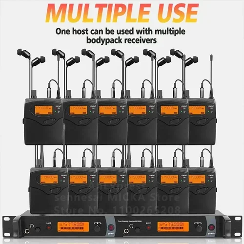 EM-2050 UHF 무선 인이어 모니터 시스템, 무대용 다중 밴드 모니터링, 전체 금속, 2 채널, 최고 품질 5