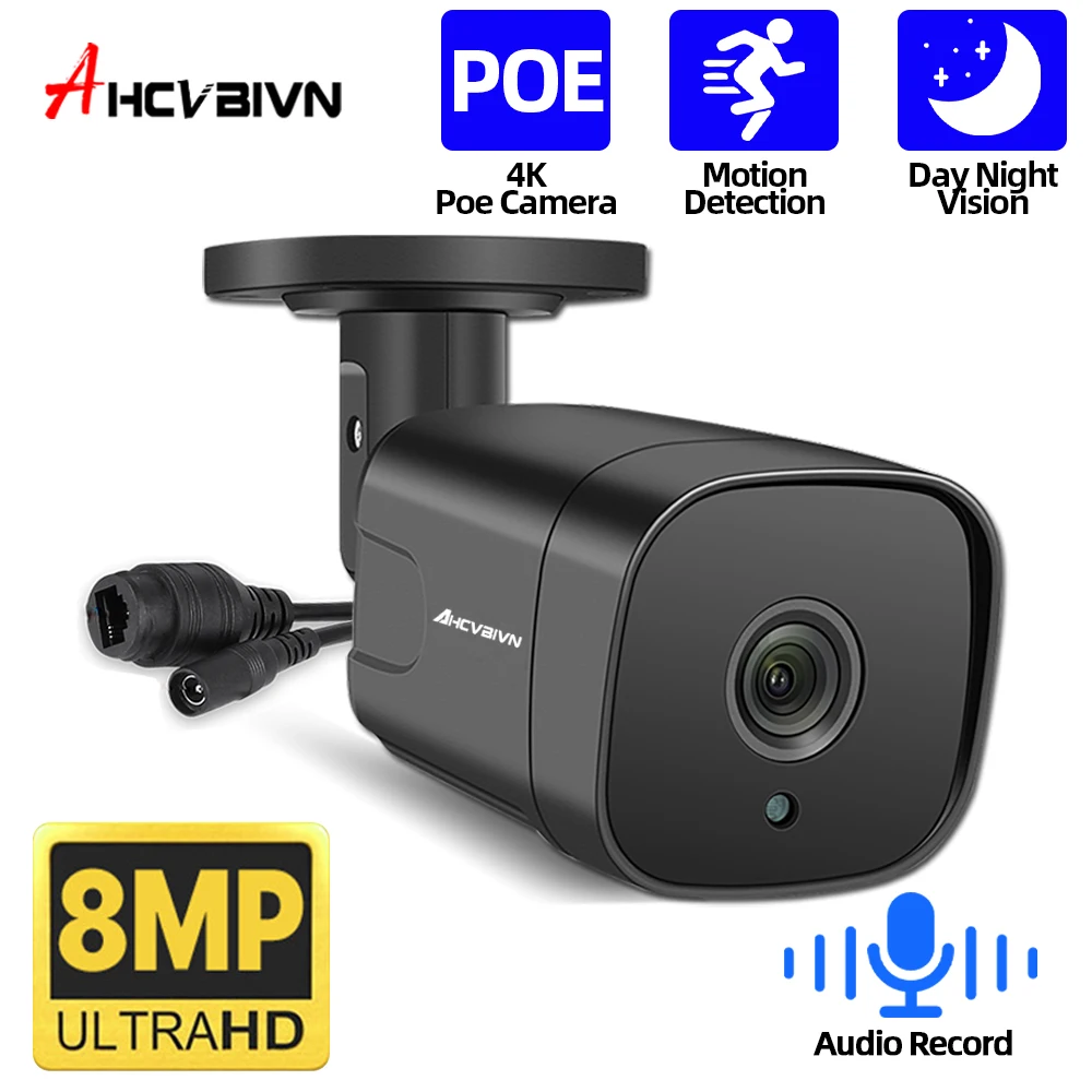 4K 8Mp Human Detection Poe Power Telecamere Cctv Outdoor 8Mp Telecamere Ip Di Sorveglianza P2P Audio Infrarare Night Vision 4K Security Cam