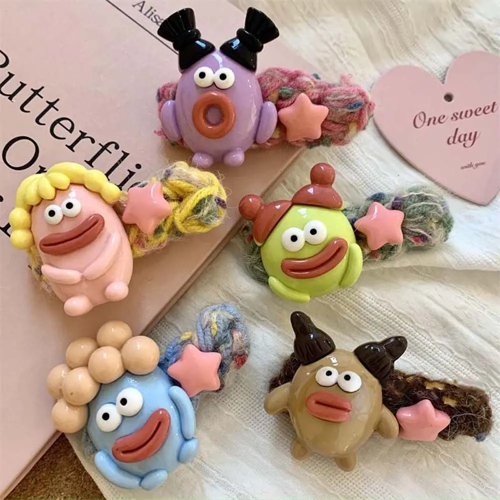 

Korean Style Cartoon Doll Duckbill Clip Ugly Doll Hair Clip Children Plush Star Hairpin Creative Funny Barrettes Hair Side Clip