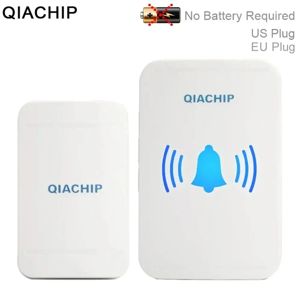 QIACHIP Wireless Doorbell No Battery required Waterproof Self-Powered Home Outdoor