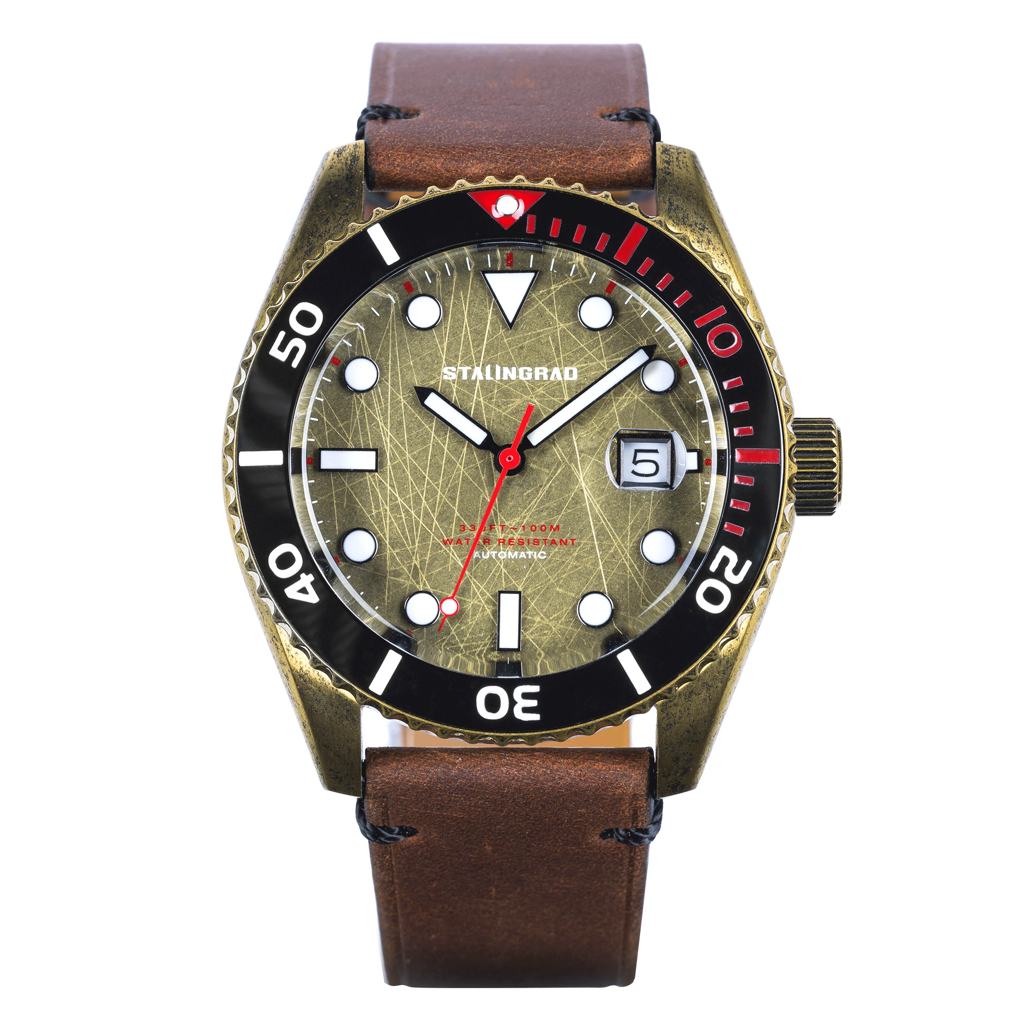 Stalingrad Men's Mechanical Watches Miyota-8215 Ceramic Bezel Sapphire Crystal 44mm Waterproof 100m Wristwatch