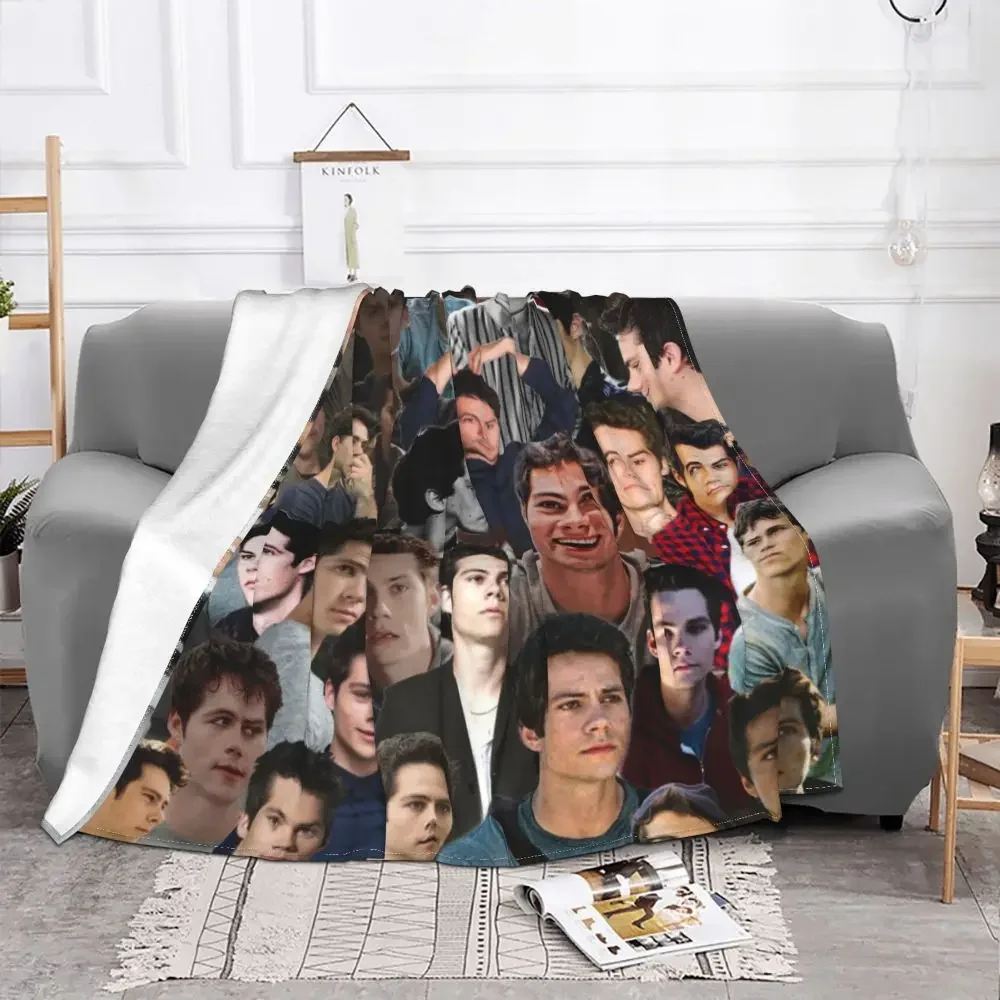 Description Picture 5 of itemDylan O'Brien Stiles Knitted Blanket Teen Wolf Flannel Throw Blanket Bed Sofa Decoration Soft Warm Bedspread