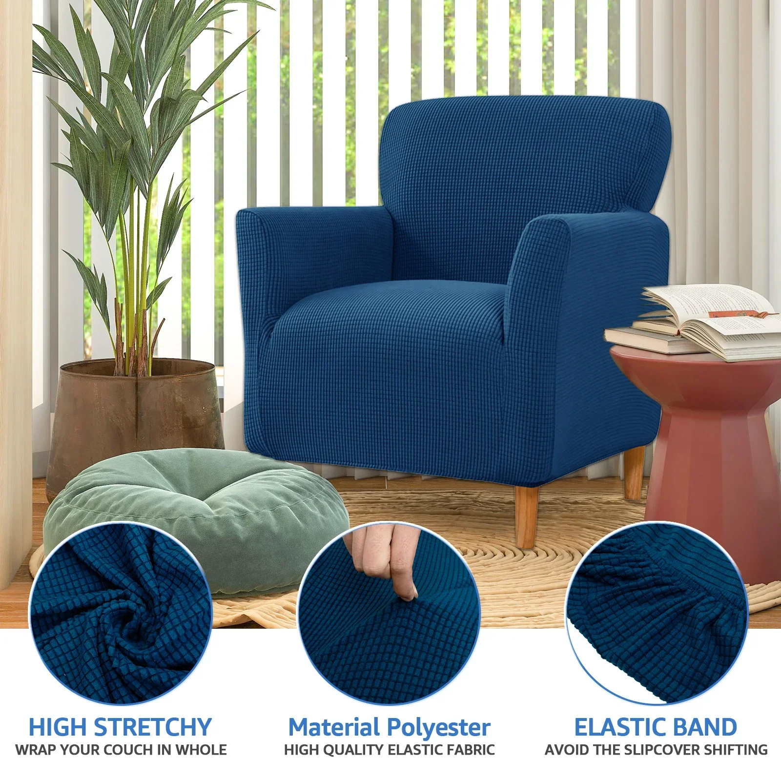 Stretch Sofa Armchair Slipcover Washable Single Sofa Seat Cover Easy-install Home Furniture All-Round Protection Cover NEW