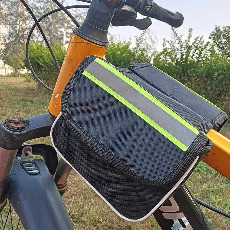 Thickened Bike Frame Bag Waterproof Cycling Single Bike Mobile Phone Bag Mountain Bike Riding Accessories Front Fork Bag