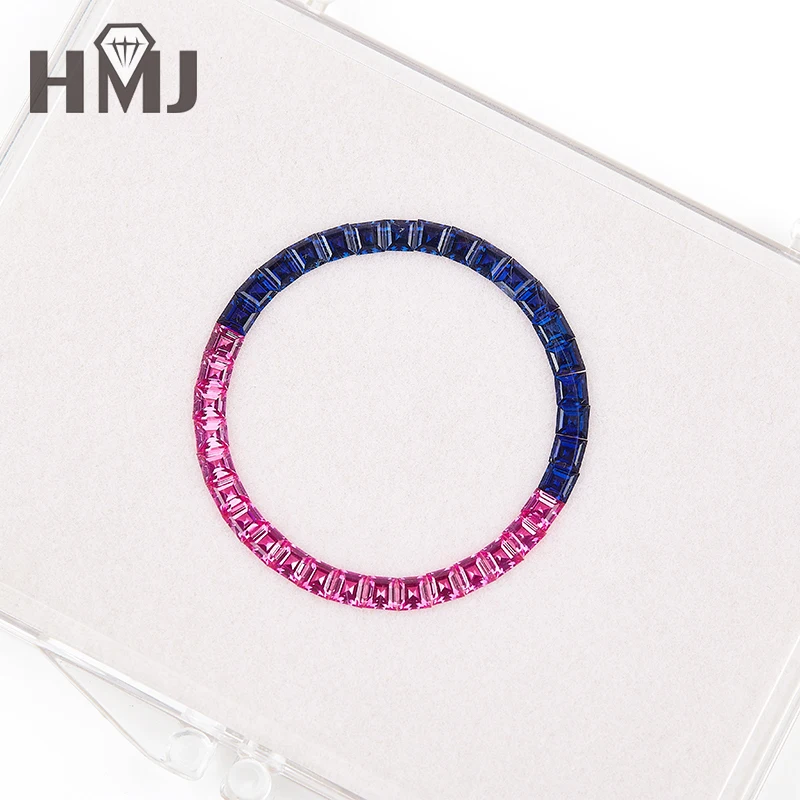 (Niemals verblassen) Original Thailand Halbedelstein Regenbogenfarbe Blauer Saphir Preisperlen für die Herstellung von Armbandschmuck – Detail 19