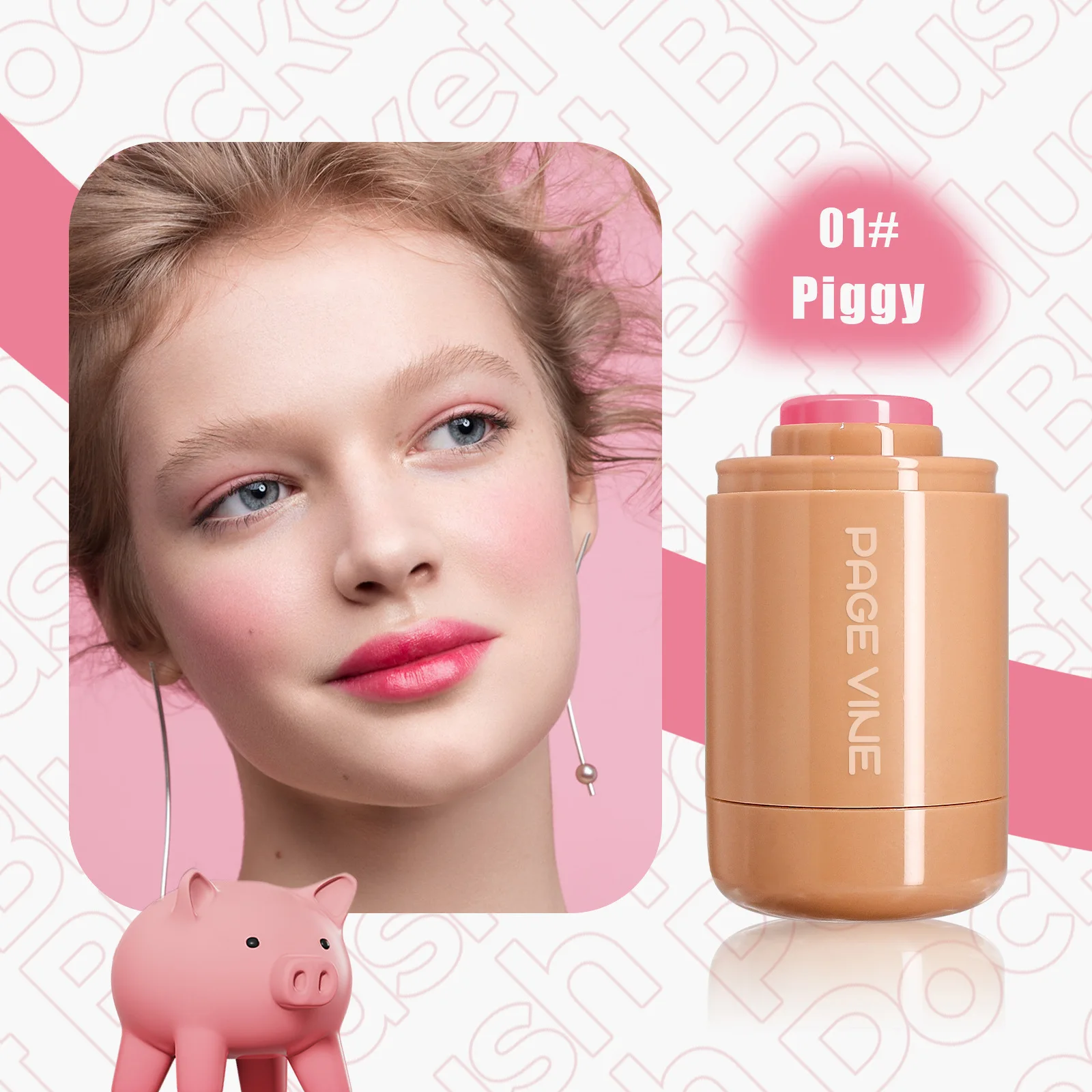 PAGE VINE Pocket Blush Stick Lip & Cheek Hydra Stick Highlighter Brightens Natural Hydrated Skin Creamy Blusher Cosmetics Makeup 5