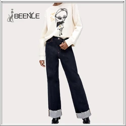 Beenle moda feminina letras imprimir moletom outono senhoras manga longa letras jumper feminino casual magro pulôver topos