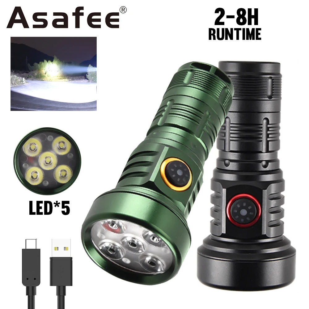 

Asafee DY500 89G Lightweight Torch LED Outdoor Flashlight White Red Light Rechargeable Lamp IPX4 Waterproof Lantern