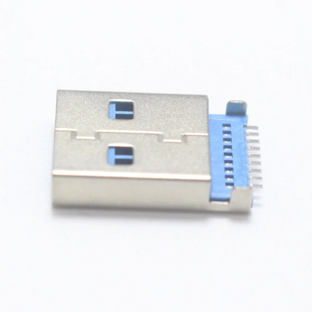 10pcs USB3.0 9P AM USB A 수 플러그 USB Type-A 인터페이스 SMD 용접 파란색 커넥터
