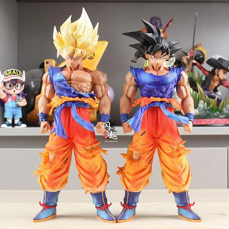 Figurine D'action Dragon Ball Z SSJ Son Goku, 27cm, Statue Super Saisuperb Gk Pvc Trou