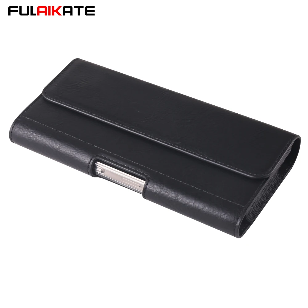 Universal Horizontal Elastic Waist Phone Pouch with Card Pocket - PU Material Holster