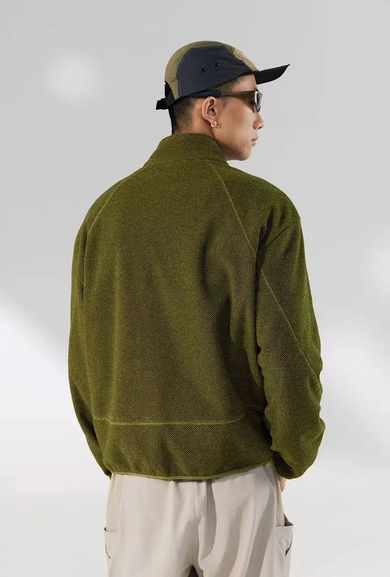 Sianlanhiam 25aw Honeycomb thermal zip-up sweatshirt minimalist urban outdoor gorpcore