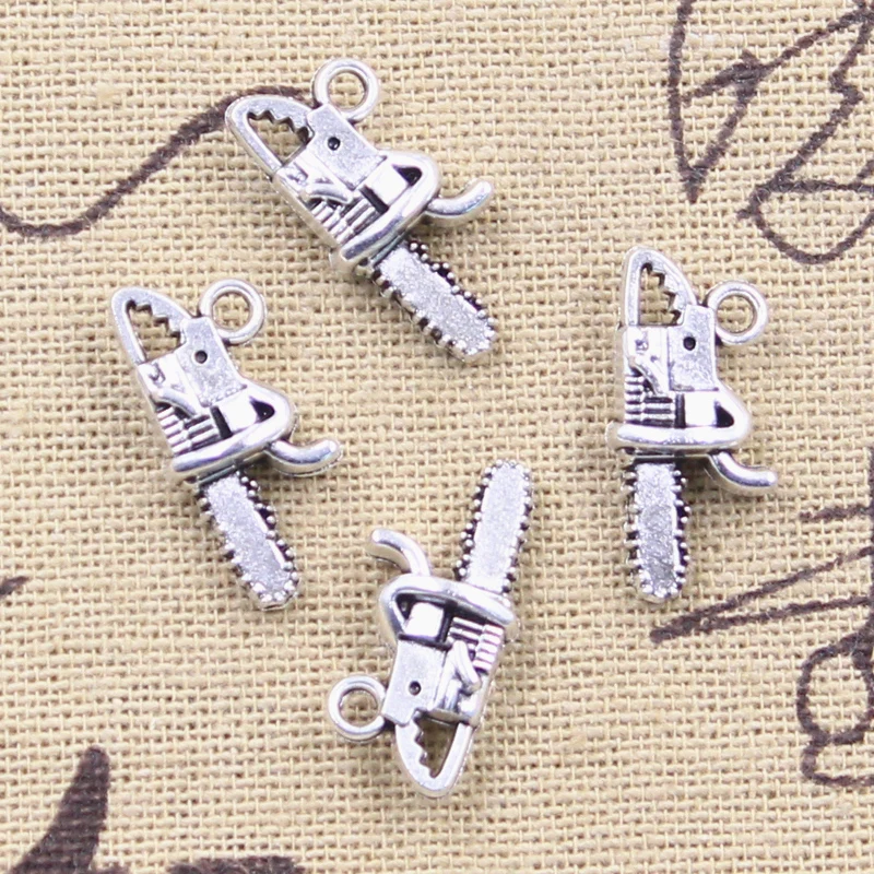 

15pcs Charms Tools Saw Chainsaw 10x20x6mm Antique Silver Color Pendants DIY Crafts Making Findings Handmade Tibetan Jewelry