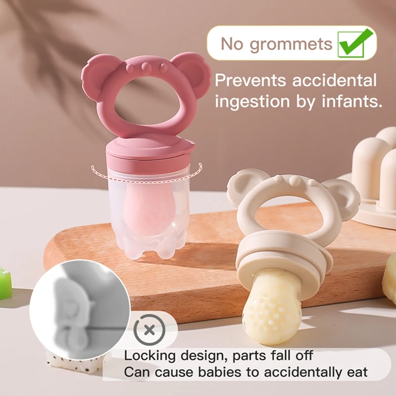 Baby Fruit Feeder Food Grade Silica Gel Pacifier Silicone Teething Nipple Feeding Grind Fruits Vegetable for Baby's Meal Feeding 4