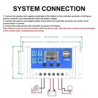 Contrôleur de Charge solaire 12v 24v 30a/20a/10a, LCD automatique, double sortie USB 5V, régulateur de déchargeur de panneau solaire photovoltaïque, Charge PV 3