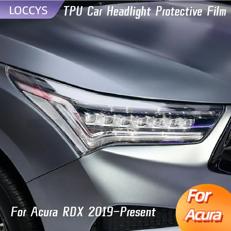 

Защитная затеняющая пленка для передней фары автомобиля Acura RDX 2019 в наличии, дымчато-черная Прозрачная защитная наклейка для передней фары из ТПУ