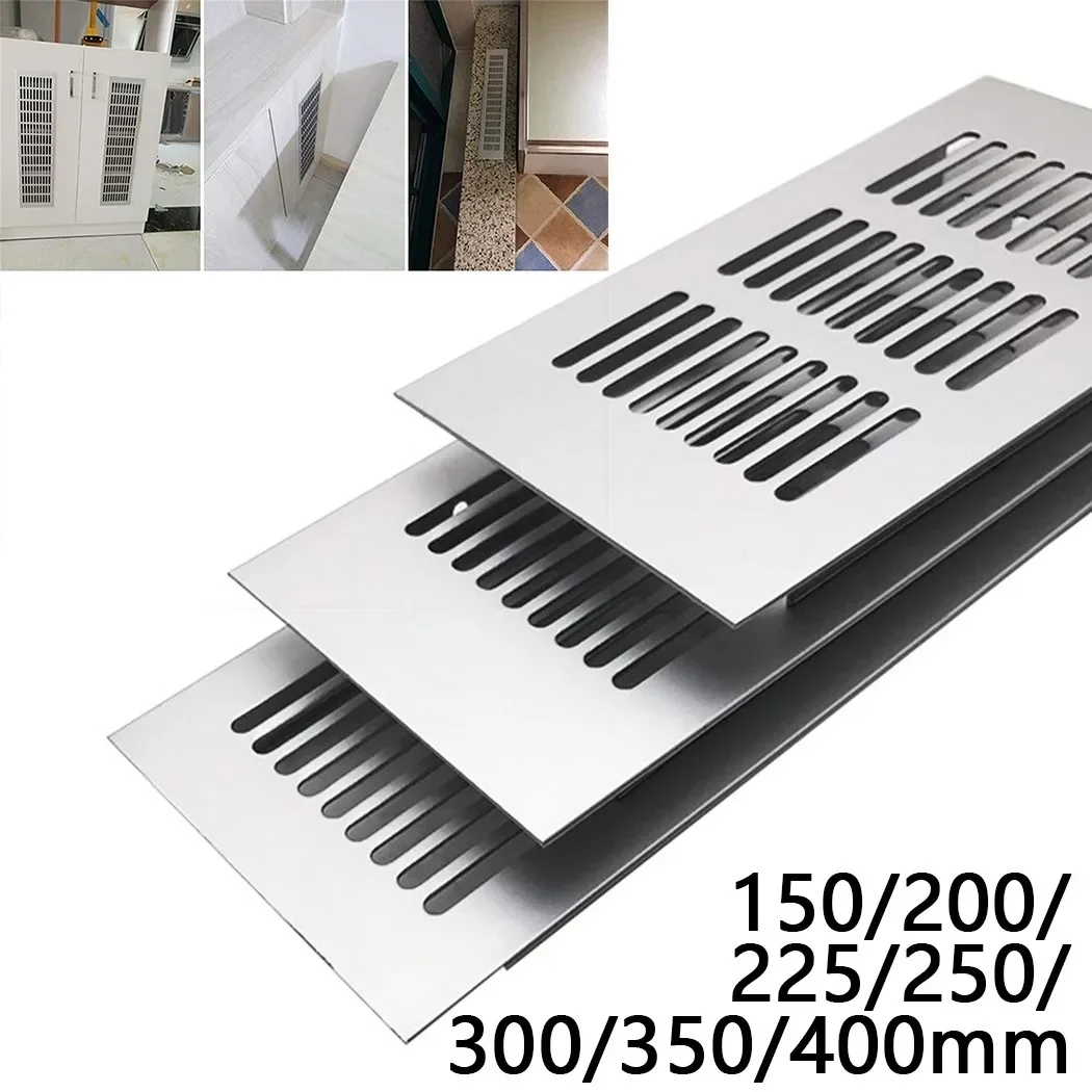 Aluminium Air Vent Silver Louvred Grill Ventilation Grille Cover Web Plate Ventilation Grille Vents PerforatedSheet 80*150-400mm