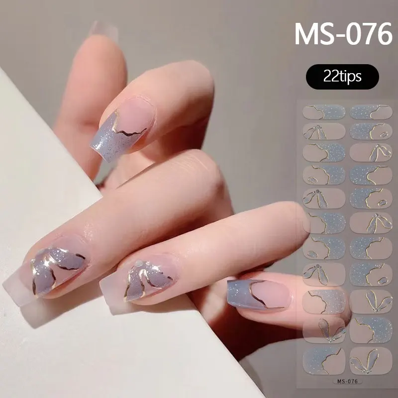 누드 하트 프렌치 네일 아트 슬라이더, 매니큐어 장식, 방수, 오래 지속되는 풀 커버 데칼, 단색 스티커, 20, 22 팁