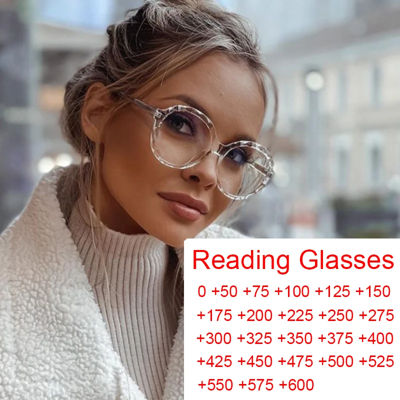 Crystal Round Transparent Glasses Vintage Eyeglass Frame Female