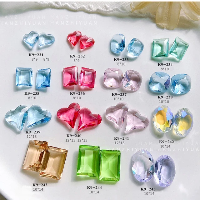 Diamantes de imitación redondos para manualidades, 5 piezas, piedras de  diamante puntiagudas coloridas, cuentas de corazón, accesorios de joyería  para ropa de uñas, 8/10/12MM - AliExpress