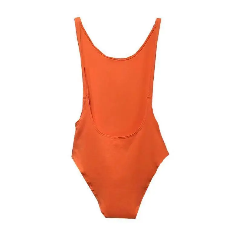 Casual All-Match Women's T-Shirt Solid Color Backless Sleeveless Vest Sexy Playsuit Slim Basic Tank Top U-Neck Bodysuit Jumpers