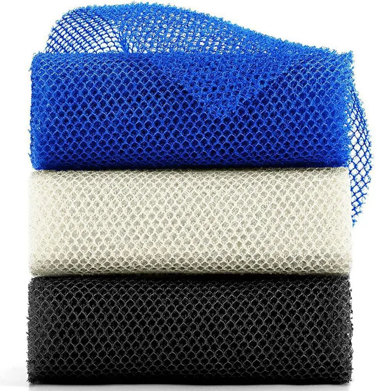 Exfoliating Scrubber Exfoliating Shower Scrubber Bath Sponge Shower Sponge 3 Pieces African Net Long Net Bath Sponge Exfoliating Shower Body Scrubber Back Scrubber Skin Smoother