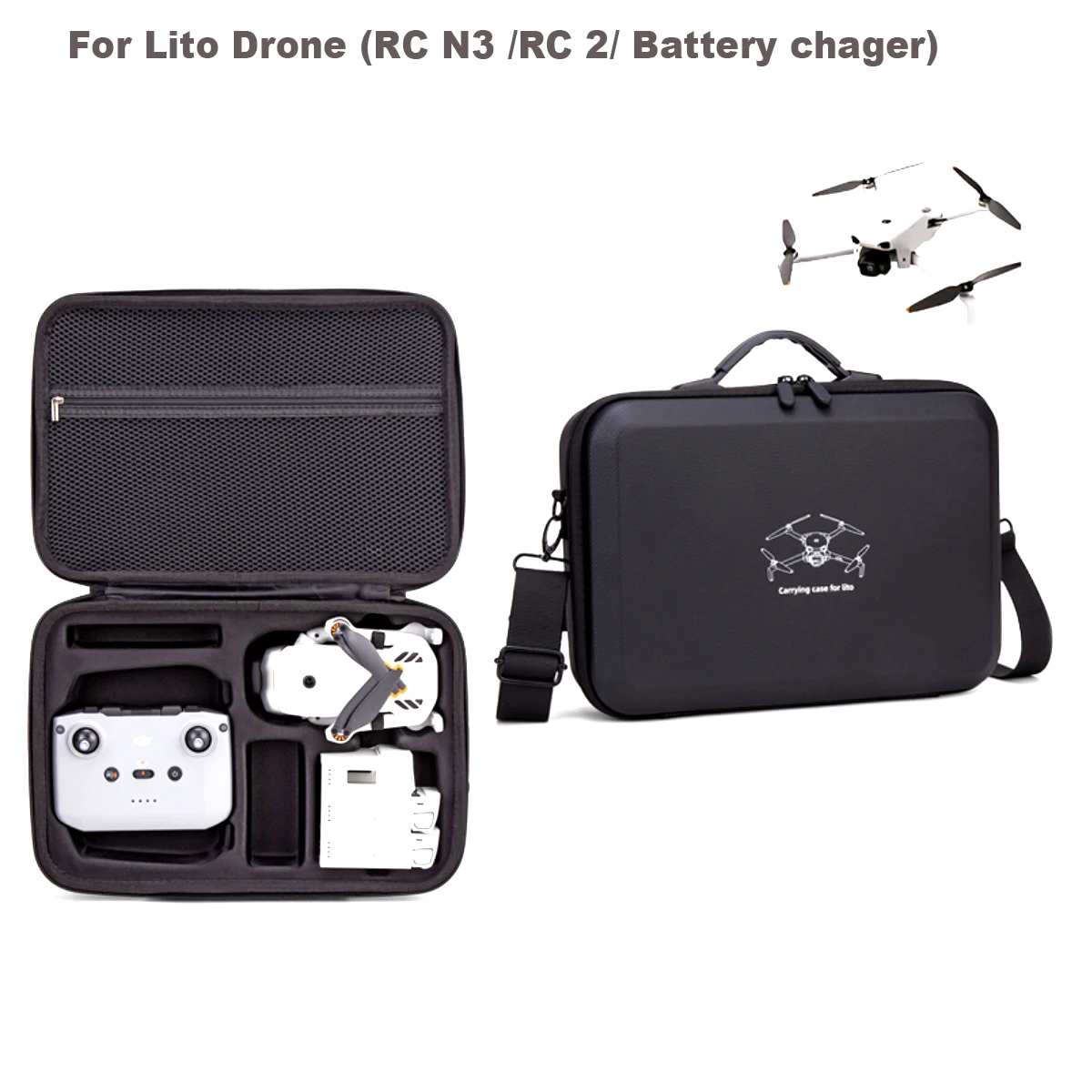 DJI Lito 가방 방수 핸드백 휴대용 고품질 EVA 박스 배터리 드론 RC-N3 RC 2 액세서리