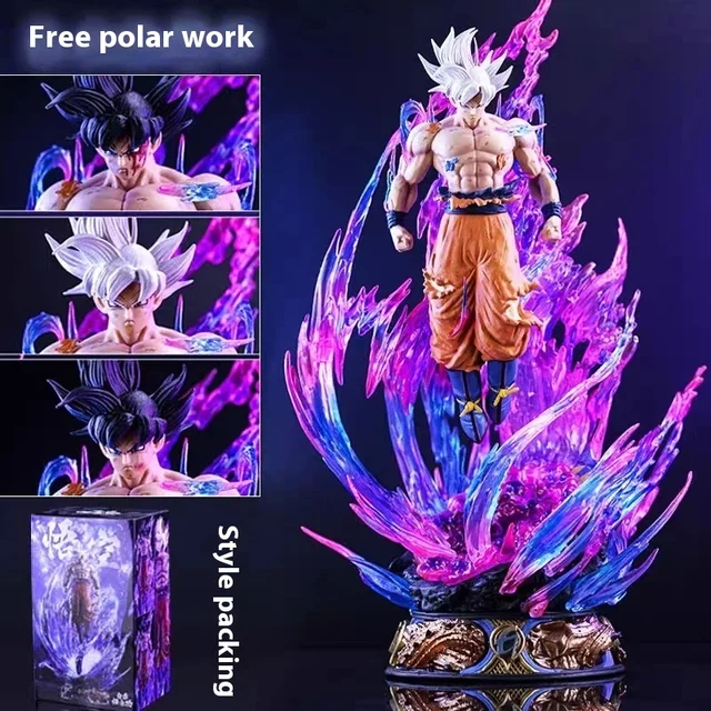 25cm Anime Dragon Ball Figure Son Goku Action Figures Ultra Instinct Super Saiyan Statue Pvc Emit Light Model Collection Gifts 1
