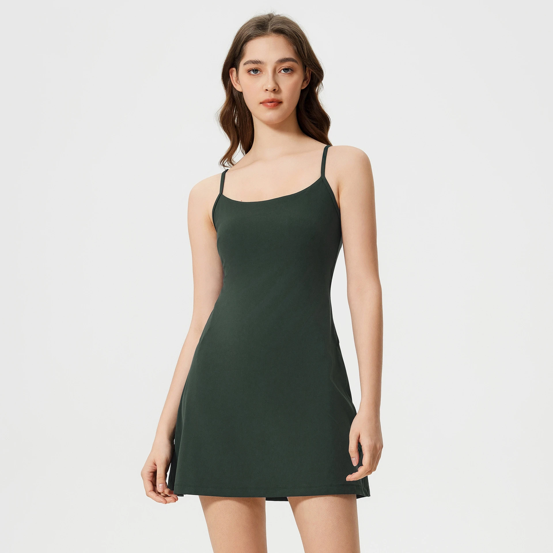 Mermaid Curve Sexy Backless Strap dress Women's Naked Strap Lining A- line Fitness Yoga Tennis Skirt women golf clothing