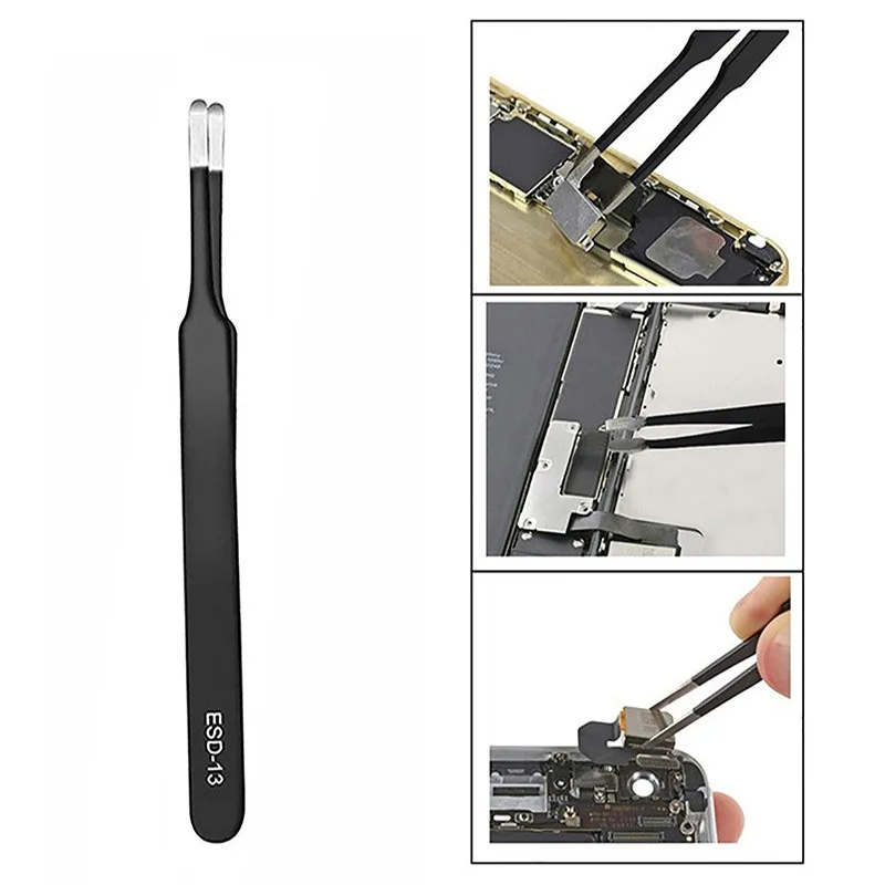 6PCS Precision Tweezers Set ESD Anti Static Stainless Steel Tweezers Repair Tools for Electronics Repair Soldering Craft precision tweezers esd anti static tweezers soldering tweezers tweezer tool