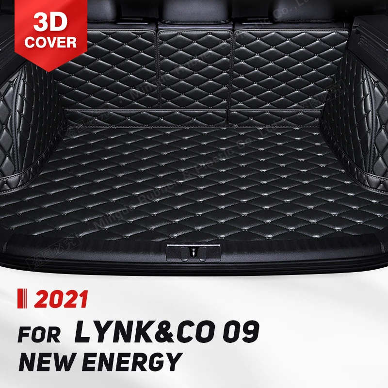 

Автомобильный коврик для багажника с полным покрытием для LYNK & CO 09 New Energy 6-Seat 2021, автомобильный коврик для багажника, подкладка для груза, защитные аксессуары для интерьера