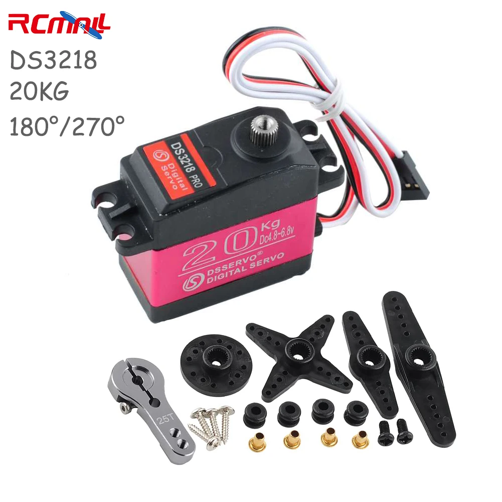 

DS3218 Digital Servo 20KG 180 270 Degree High Speed Servo IP66 Metal Gear DS3218 PRO RC Servo for 1/8 1/10 Scale RC Cars