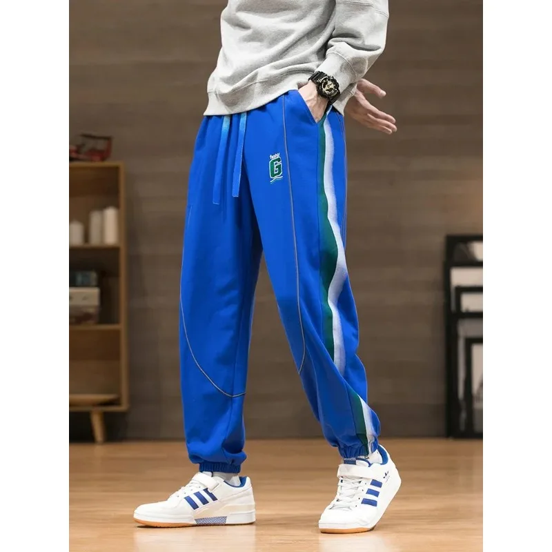 

Новинка 2024, мужские спортивные брюки для бега, модная повседневная спортивная одежда С Вышивкой Букв, свободные хлопковые брюки