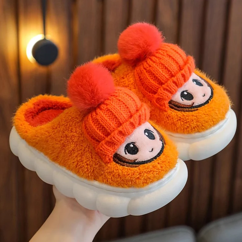 Kids Slippers Children's Winter Indoor Home Cartoon Cotton Slippers for Boys and Girls
