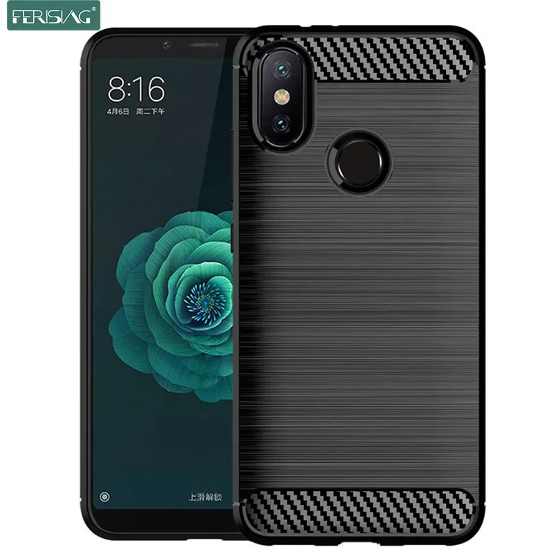Miay|xiaomi Mi A1/a2/a3 Lite Silicone Case Carbon Fiber Bumper Cover