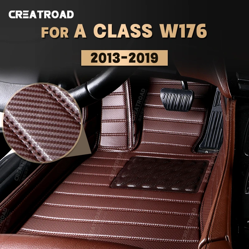

Коврики из углеродного волокна для Mercedes Benz A Class W176 2013-2019 14 15 16 17 18 футов, коврики, аксессуары для интерьера автомобиля